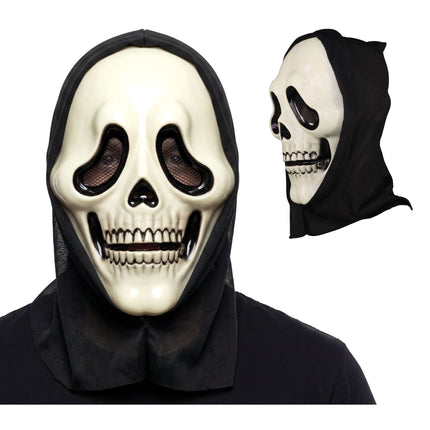 Halloween-mask – Vitt mördar-skelett