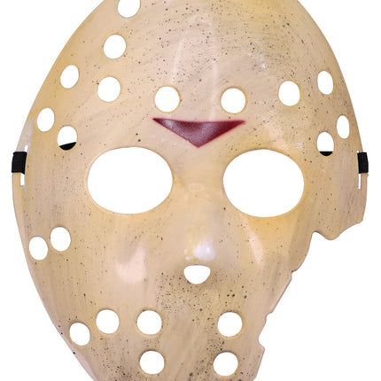 Halloween-mask, vit, hockey, trasig