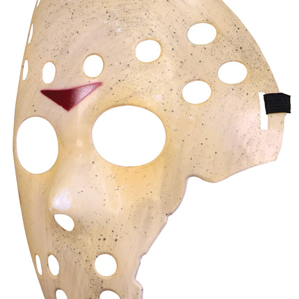 Halloween-mask, vit, hockey, trasig