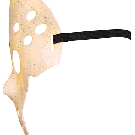 Halloween-mask, vit, hockey, trasig
