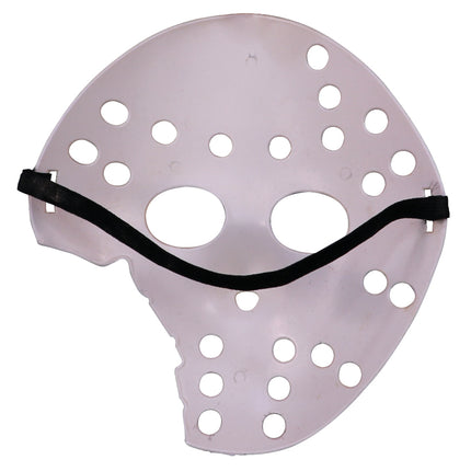 Halloween-mask, vit, hockey, trasig