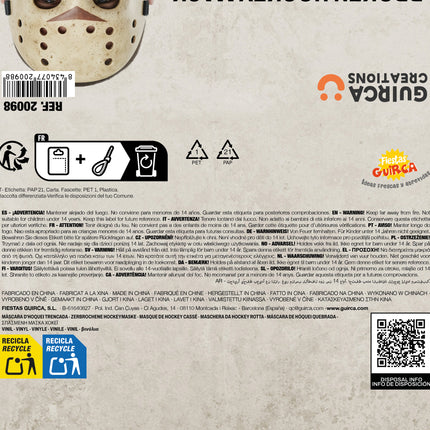 Halloween-mask, vit, hockey, trasig