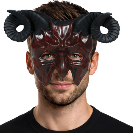 Halloween-mask – halv djävul