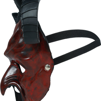 Halloween-mask – halv djävul