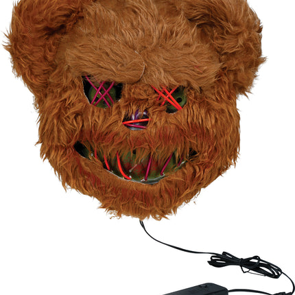 Halloween-mask: brun björn med ljus