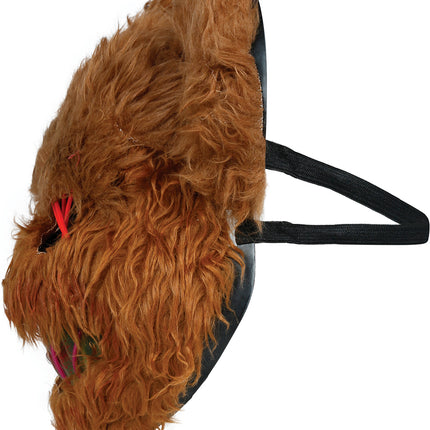 Halloween-mask: brun björn med ljus