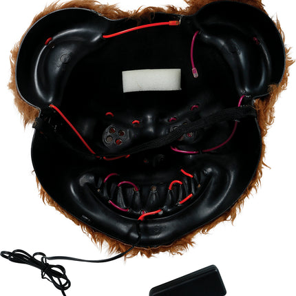 Halloween-mask: brun björn med ljus