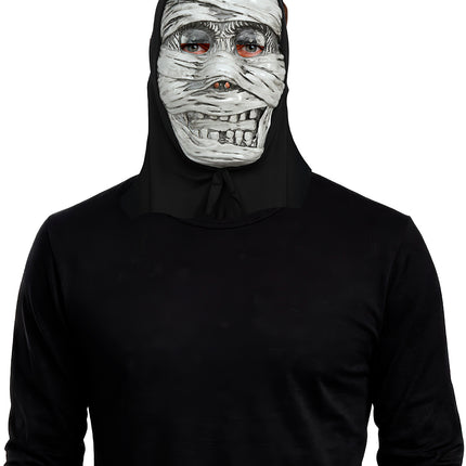 Halloween-mask – silverfärgad mumie med huva