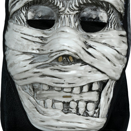 Halloween-mask – silverfärgad mumie med huva