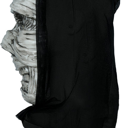 Halloween-mask – silverfärgad mumie med huva