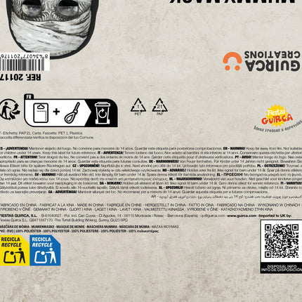 Halloween-mask – silverfärgad mumie med huva