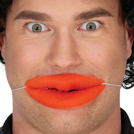 Röda fejkade läppar