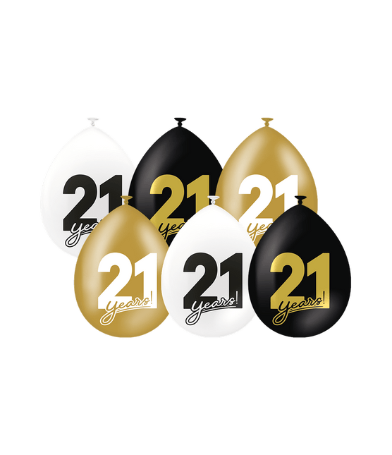 21 Jaar Ballonnen 30cm 6st van Paper Dreams koop je bij Partywinkel