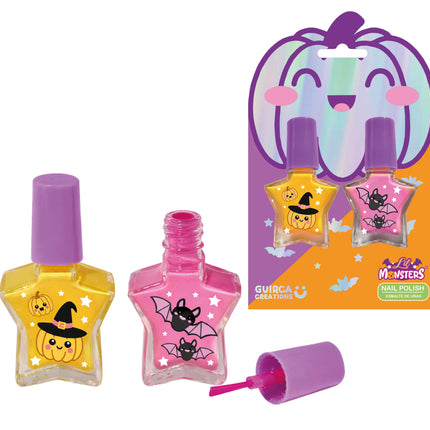 Halloween-nagellack, rosa och gul, för barn