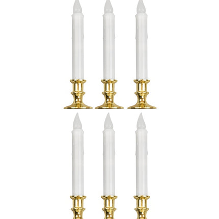 SET MED 6 VITA LJUS MED FLÄMTANDE LJUS OCH TIMER 23 CM