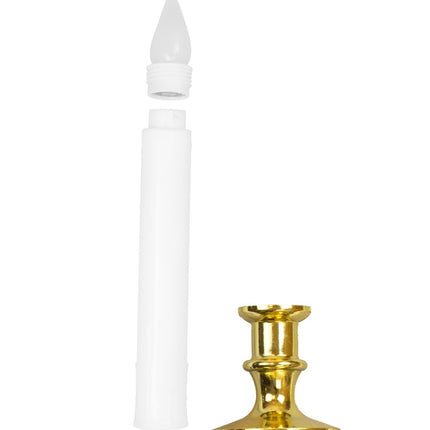 SET MED 6 VITA LJUS MED FLÄMTANDE LJUS OCH TIMER 23 CM