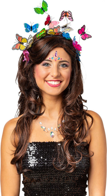 Fjäril hårband färgad