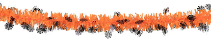 Halloween-girland, orange med spindlar, 2 m