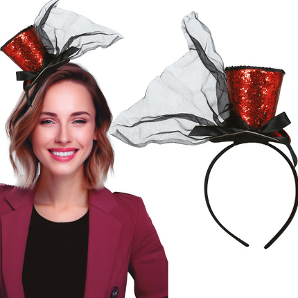 Hatt Hink Hatt Röd Svart Glitter