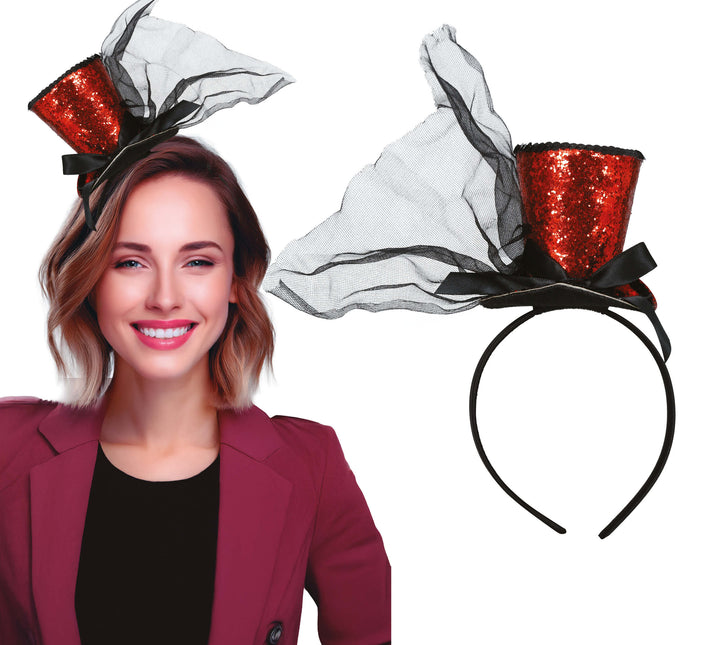 Hatt Hink Hatt Röd Svart Glitter