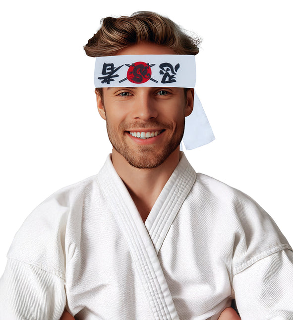 Karate pannband vit röd