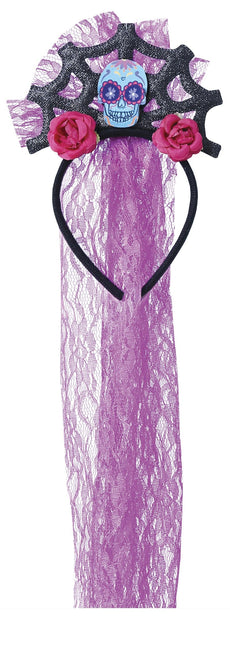 Dia De Los Muertos Hårband Spindelväv