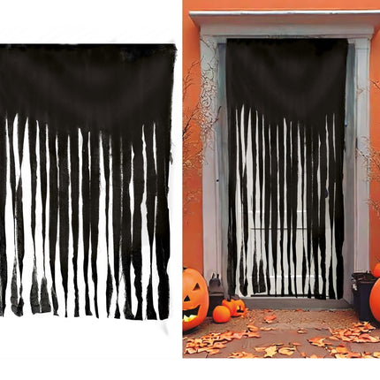 Svart dörrgardin tyg 2m