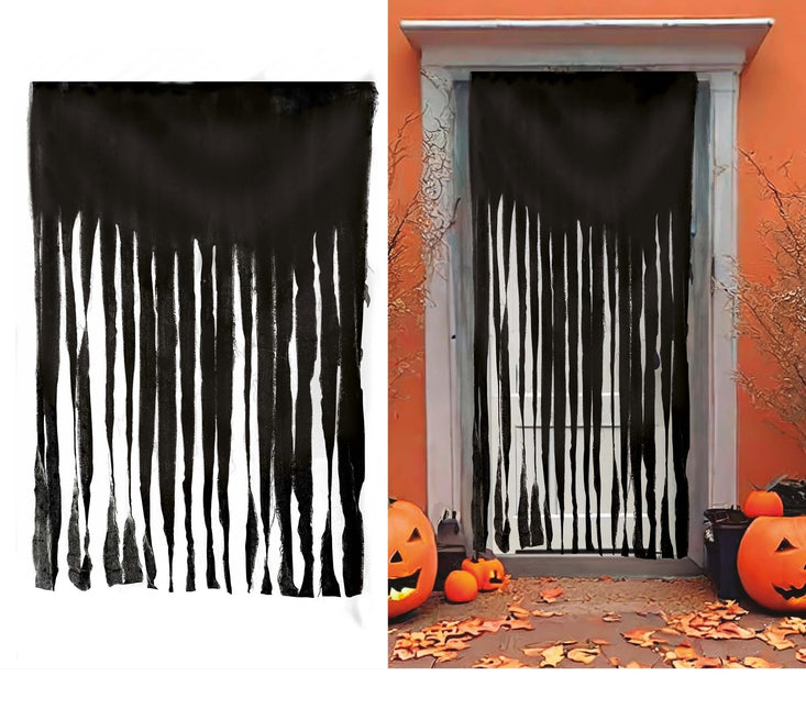 Svart dörrgardin tyg 2m