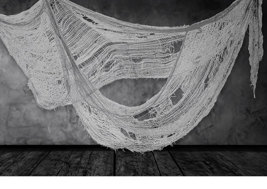 Halloween grå gardiner tyg 2,28 m