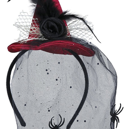 Rött Halloween hårband Häxhatt