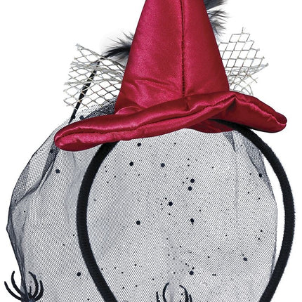 Rött Halloween hårband Häxhatt