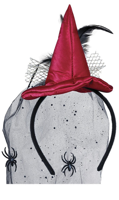 Rött Halloween hårband Häxhatt