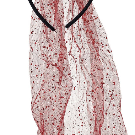 Rött hårband Djävul med slöja