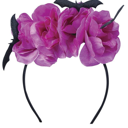 Halloween hårband fladdermus blommor