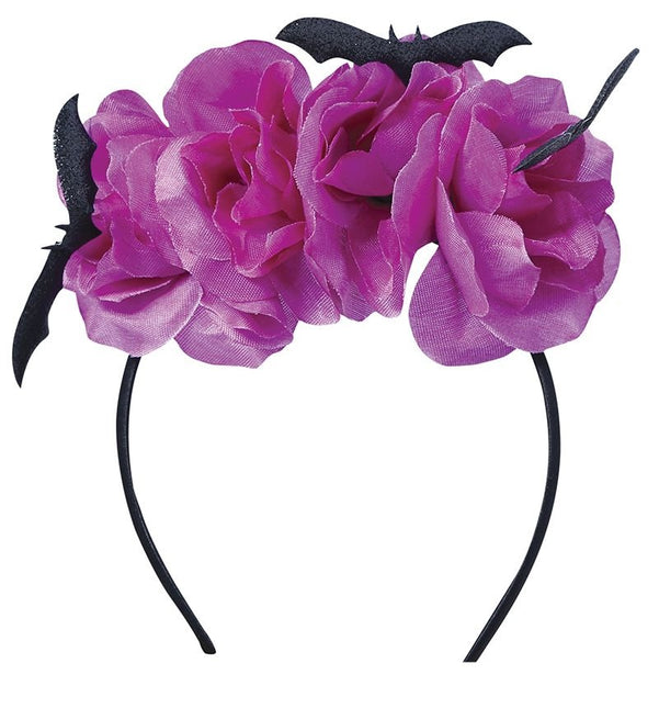 Halloween hårband fladdermus blommor