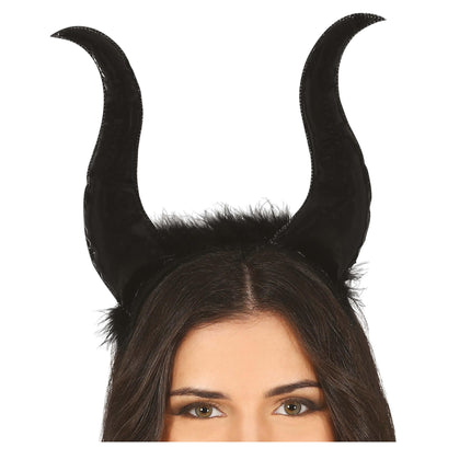 Svart Halloween hårband Djävulens horn