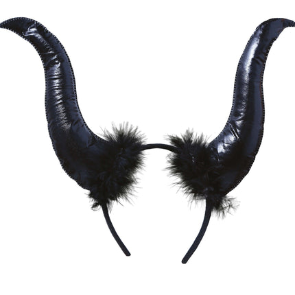 Svart Halloween hårband Djävulens horn