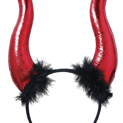 Rött Halloween hårband Djävulens horn
