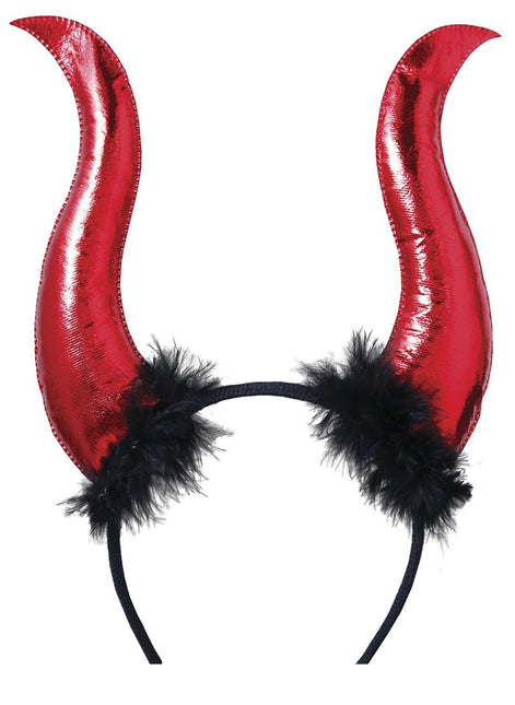 Rött Halloween hårband Djävulens horn