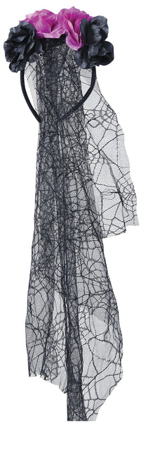 Lila Svart Hårband Med Slöja