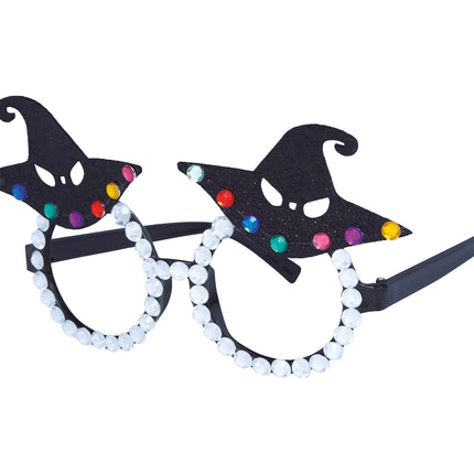 Halloween glasögon Häxhatt Glitter
