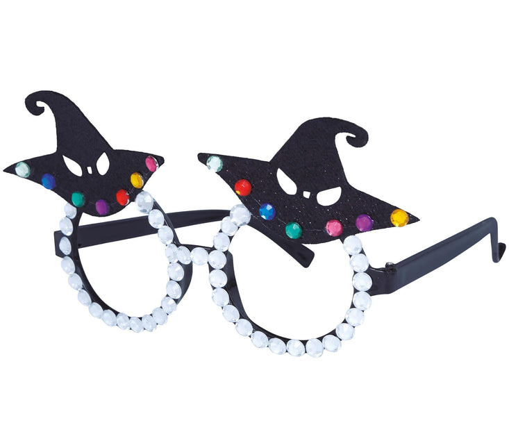 Halloween glasögon Häxhatt Glitter