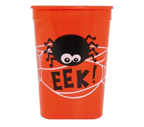 Orange Halloween-mugg Spindel 11cm