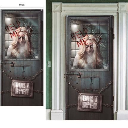 Halloween Dörraffisch Psykiatrisk 120cm x 79cm