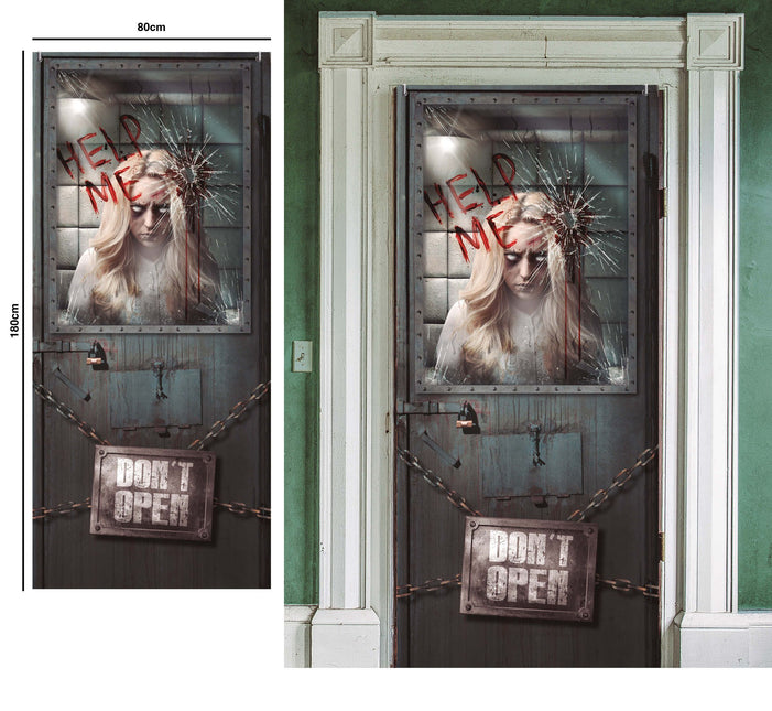 Halloween Dörraffisch Psykiatrisk 120cm x 79cm