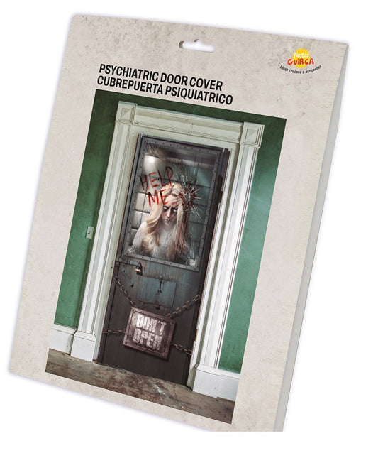 Halloween Dörraffisch Psykiatrisk 120cm x 79cm