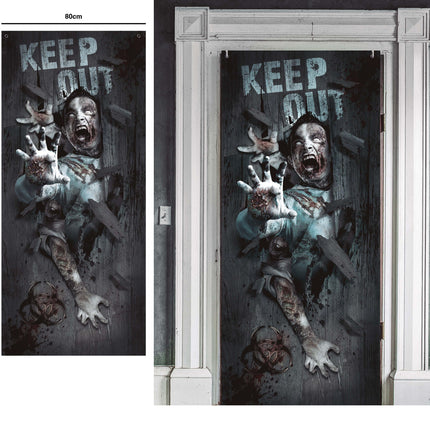 Halloween Dörraffisch Zombie 180cm x 80cm
