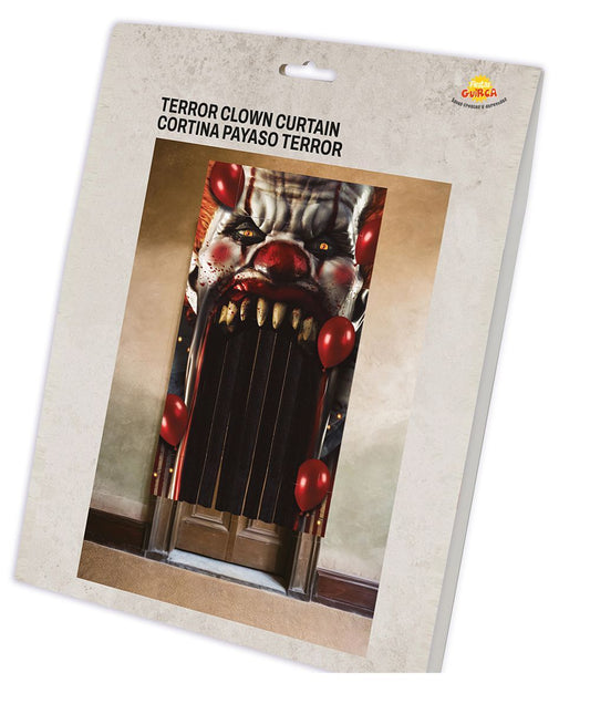 Halloween Dörrgardin Skräck Clown 2,4m