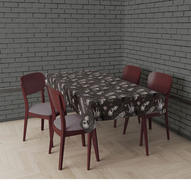Halloween bordsduk kyrkogård 2,74m