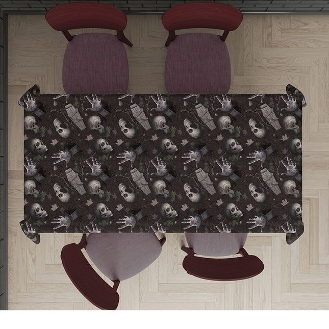 Halloween bordsduk kyrkogård 2,74m